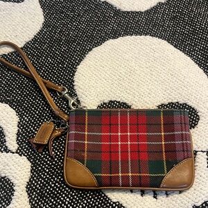 Plaid Coach wristlet